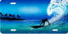 surfer on a wave license tag airbrush