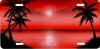 red ocean through palm trees airbrushed novelty license plate