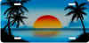 sunset palm trees airbrushed license tag