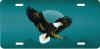bold eagle on green car tag