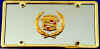 stainless steel cadillac emblem license plate
