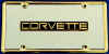 corvette emblem car tag in stainless steel